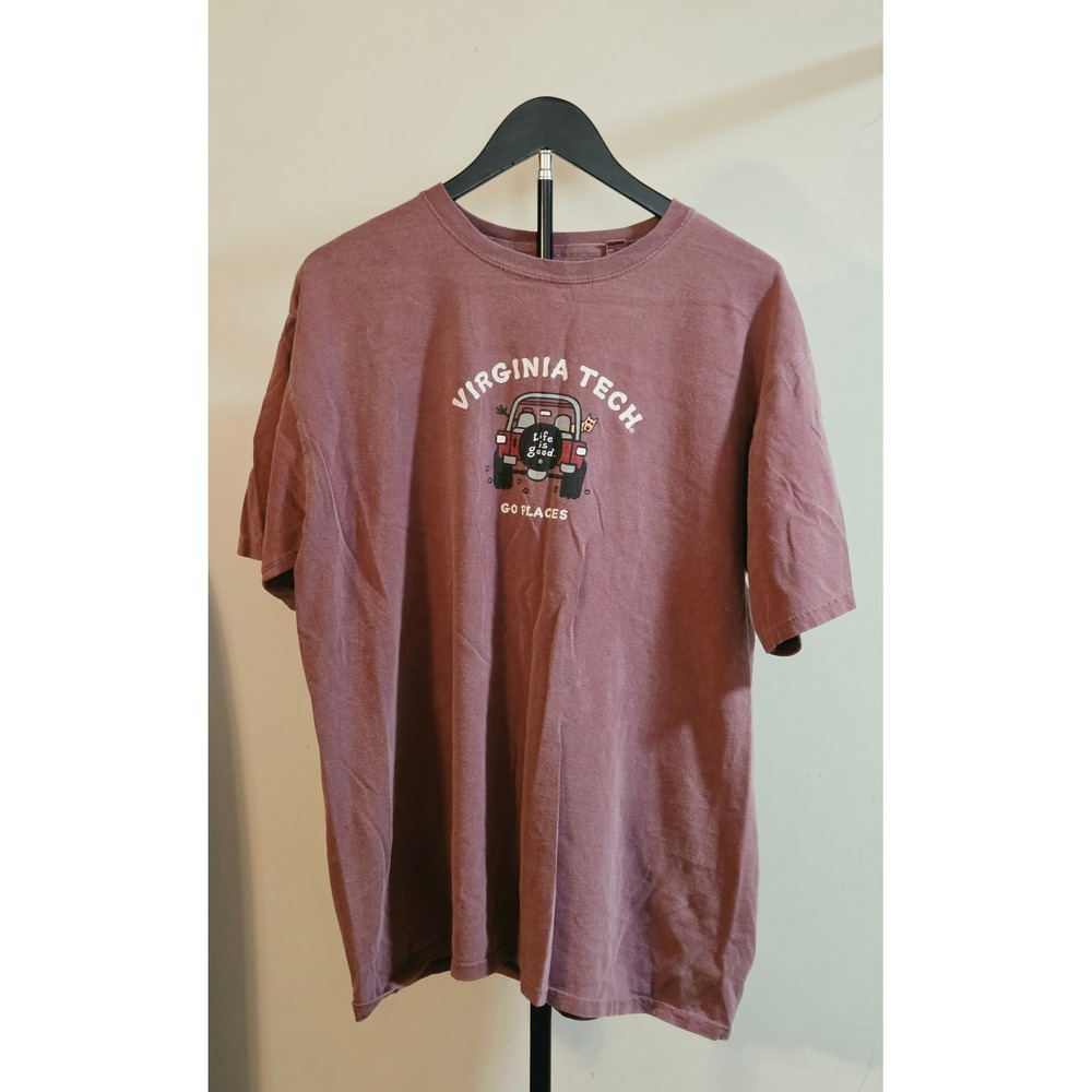 Life Is Good Virginia Tech Go Places Graphic T-Shirt Men's Size Large
